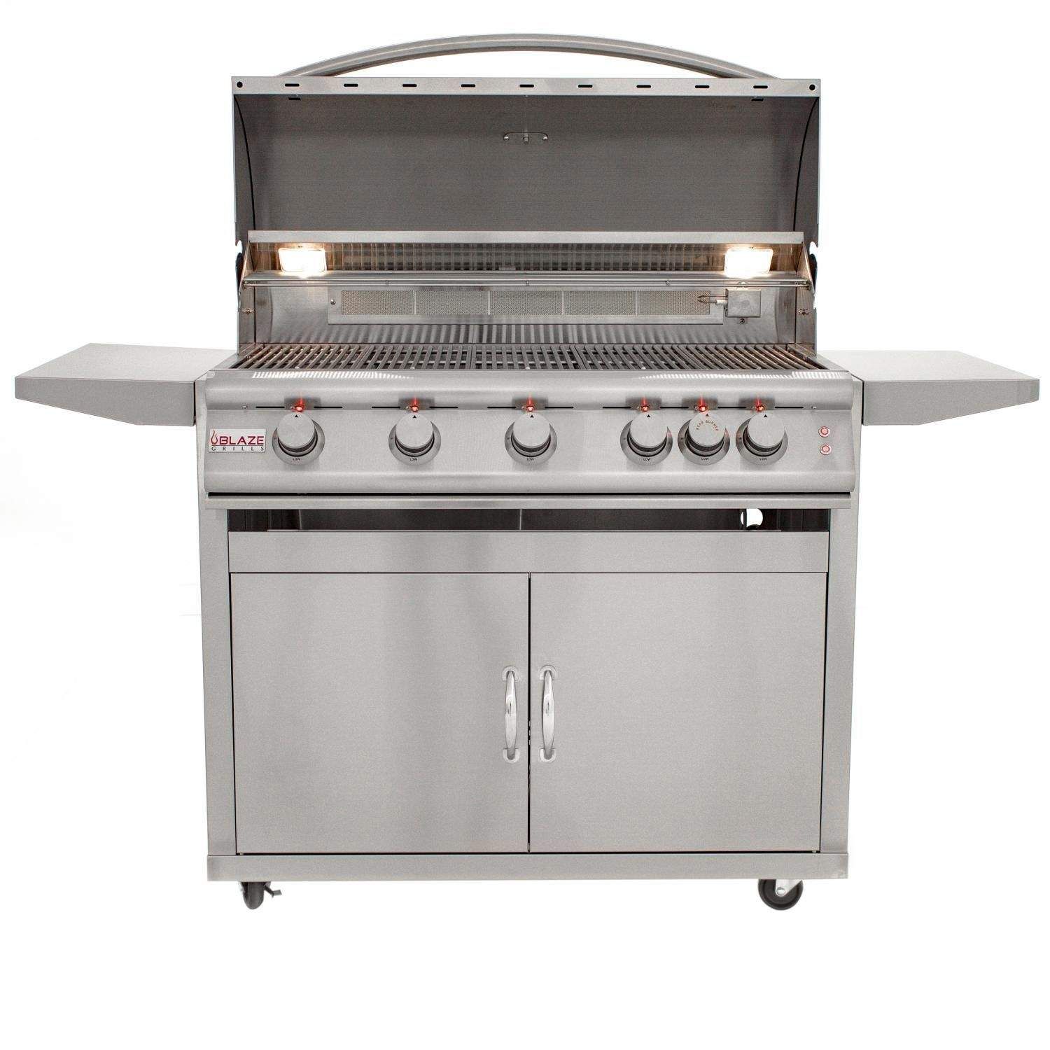 Blaze Premium LTE 40-Inch 5-Burner Freestanding Gas Grill with Rear Infrared Burner (BLZ-5LTE2-LP + CART)