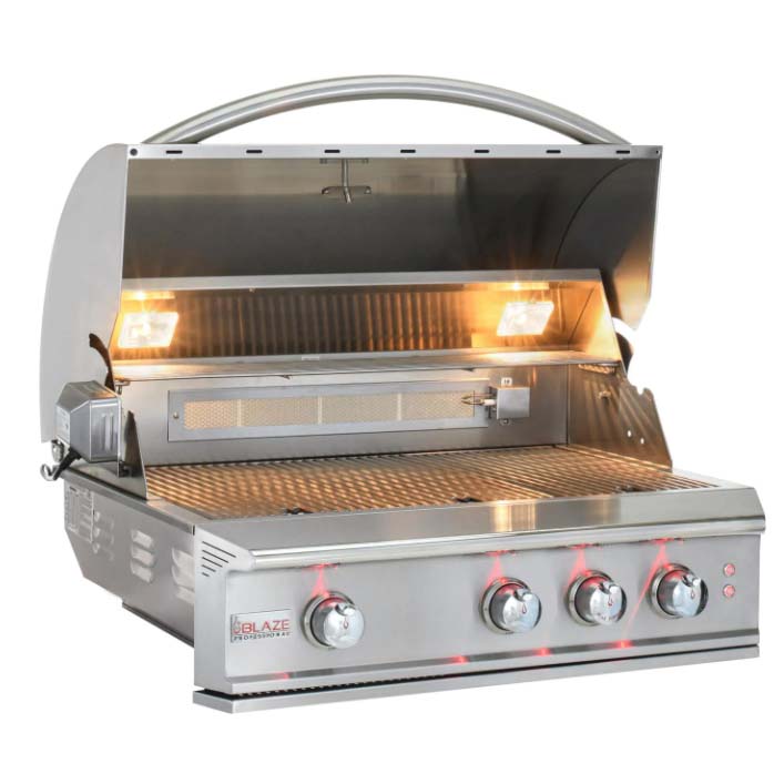 Blaze Professional LUX 34-Inch 3-Burner Built-In Gas Grill with Rear Infrared Burner (BLZ-3PRO-LP/NG)