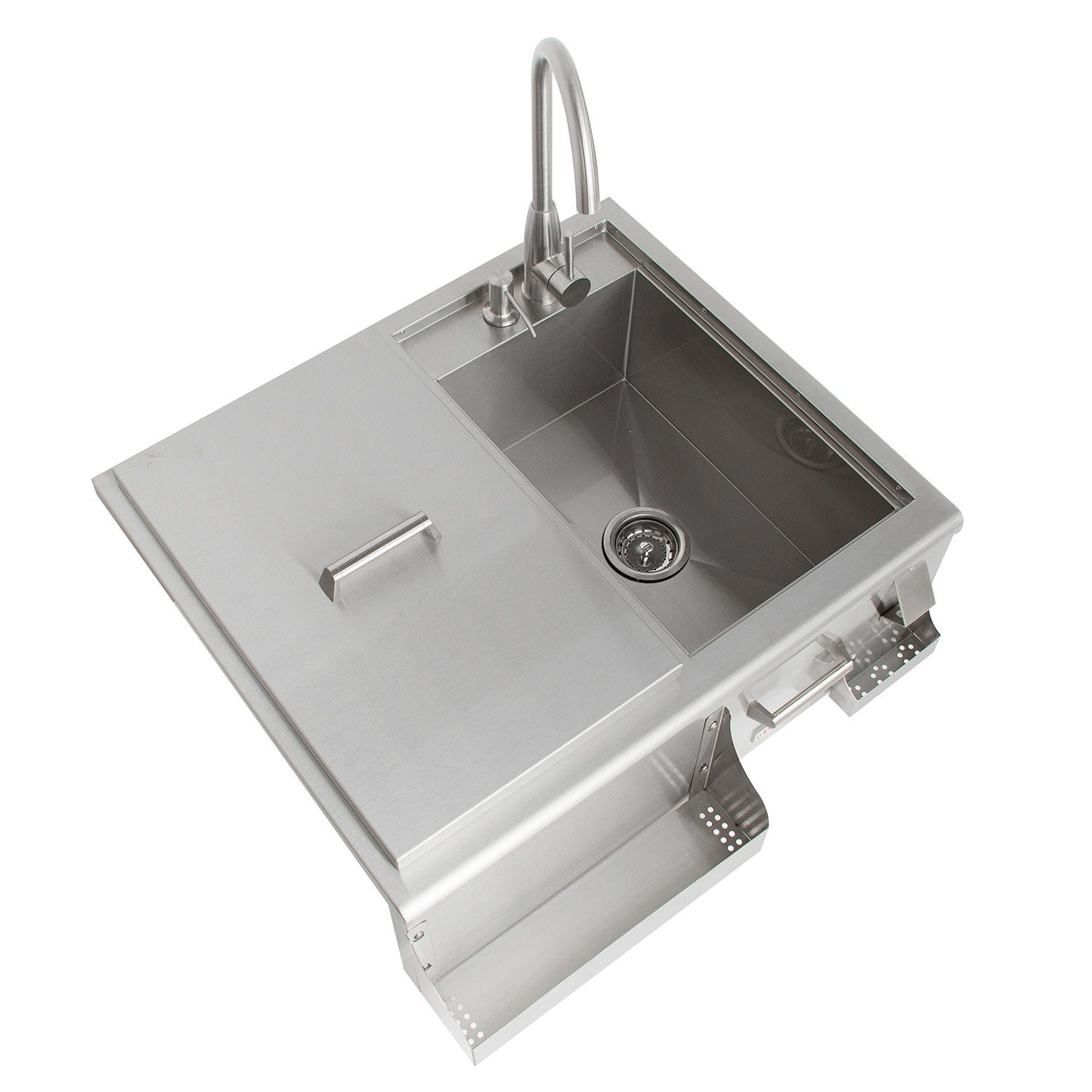 Blaze Beverage Center with Sink, Condiment Tray & Ice Bin Cooler (BLZ-30CKT-SNK)