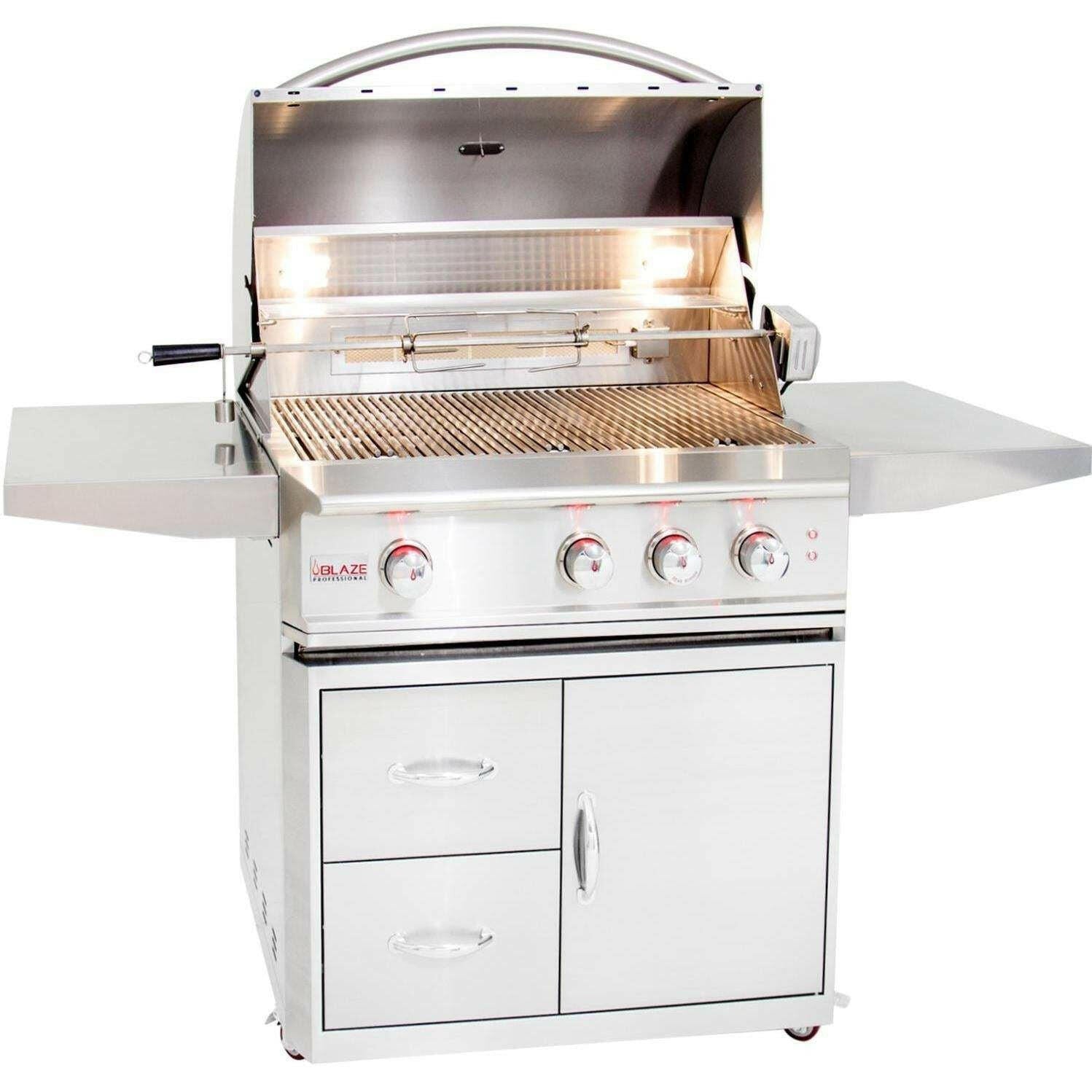 Blaze Professional LUX 34-Inch 3-Burner Freestanding Gas Grill (BLZ-3PRO-LP/NG + CART)