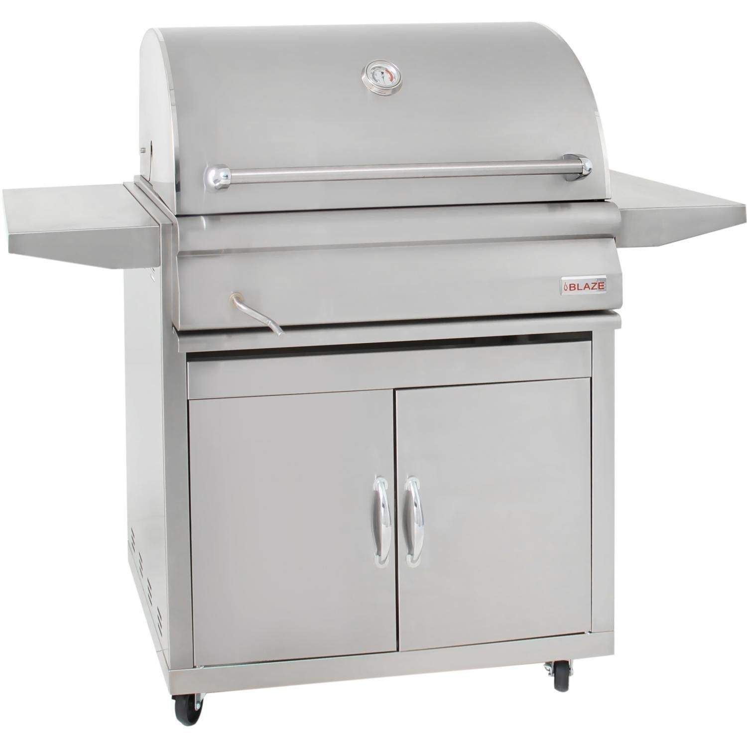 Blaze 32-Inch Freestanding Charcoal Grill with Adjustable Charcoal Tray (BLZ-4-CHAR + CART)