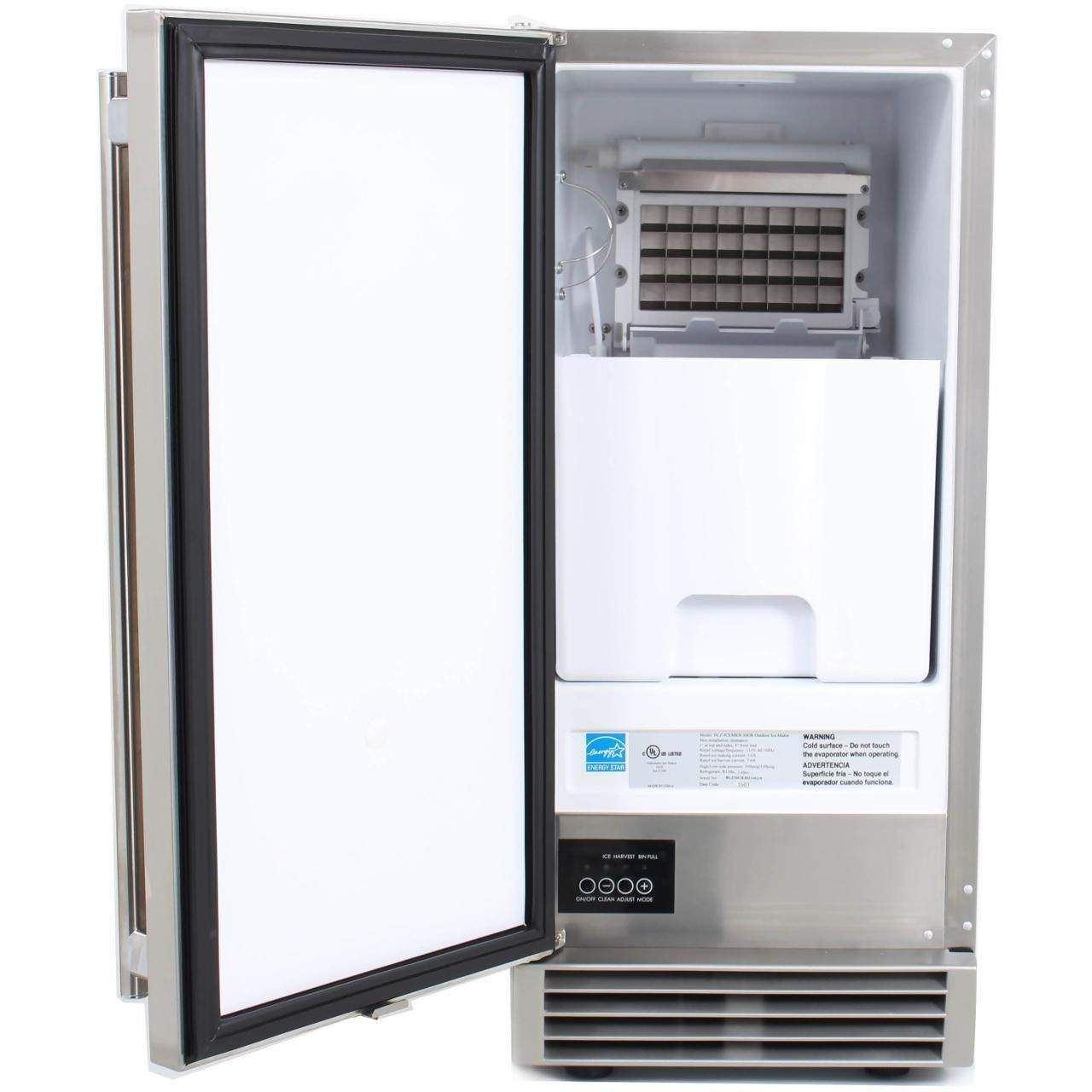 Blaze 15-Inch 50-Lb. Outdoor Rated Ice Maker with Gravity Drain (BLZ-ICEMKR-50GR)