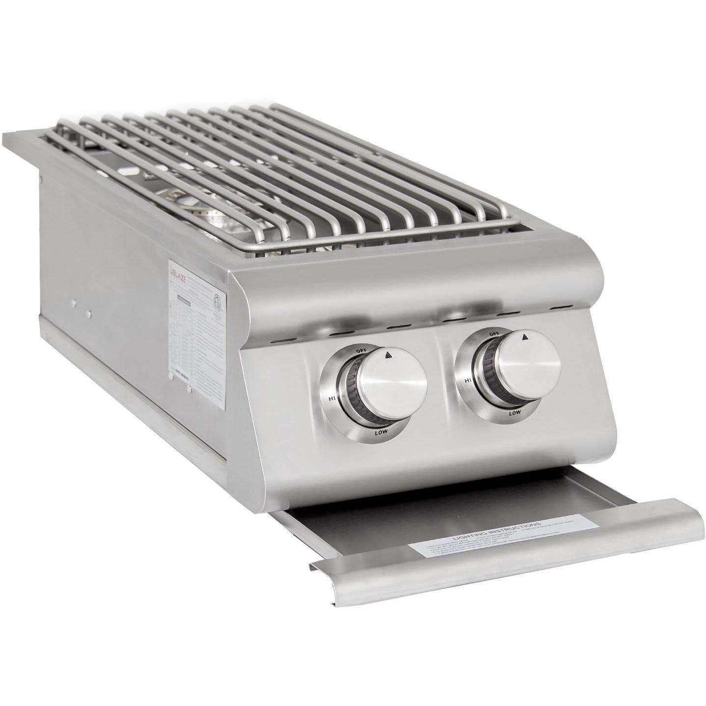 Blaze Premium LTE Built-In Stainless Steel Double Side Burner with Lid (BLZ-SB2LTE-LP/NG)