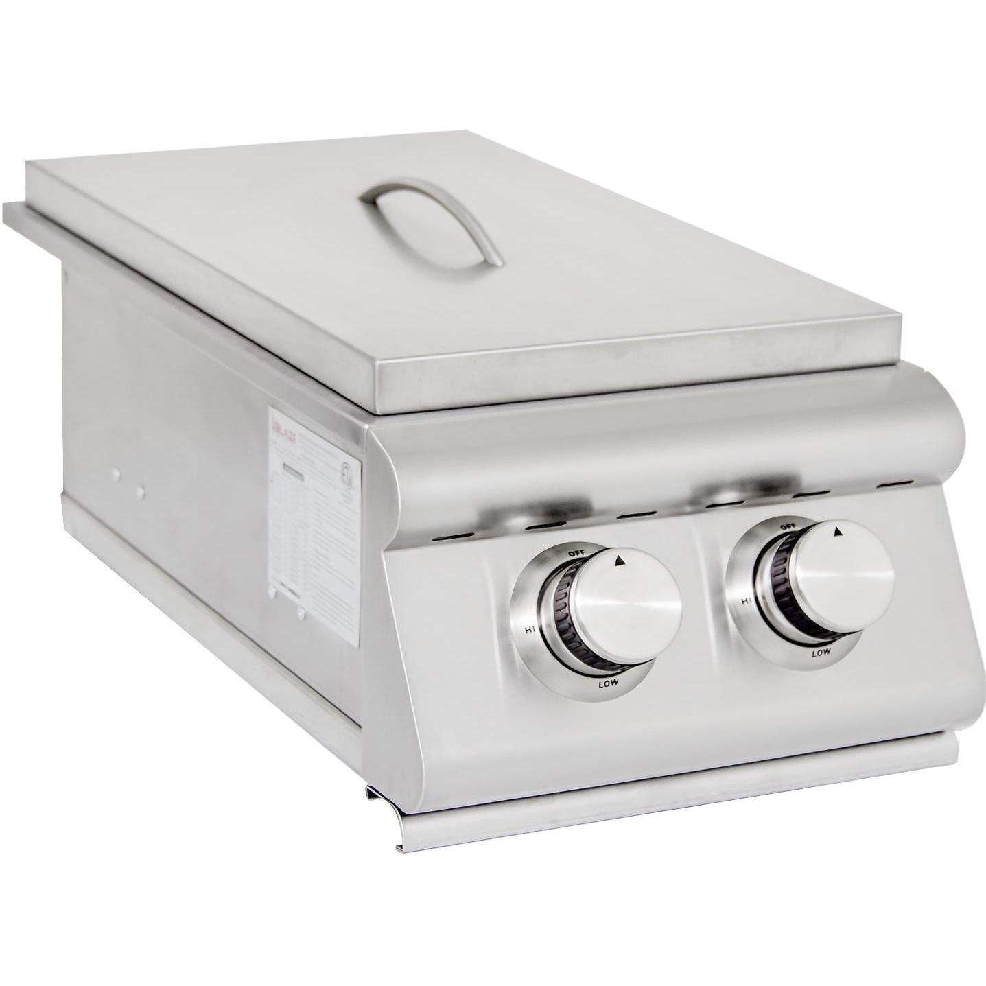 Blaze Premium LTE Built-In Stainless Steel Double Side Burner with Lid (BLZ-SB2LTE-LP/NG)