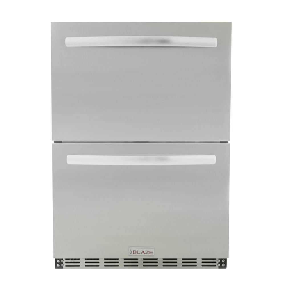 Blaze 24-Inch 5.1 Cu. Ft. Outdoor Rated Double Drawer Refrigerator (BLZ-SSRF-DBDR51)