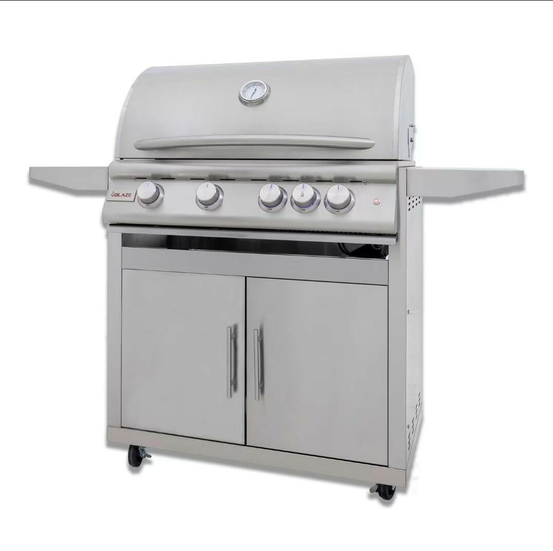 Blaze Premium LTE+ 32-Inch 4-Burner Propane Gas Grill W/ Rear Infrared Burner & Lift-Assist Hood - BLZ-4LTE3-LP